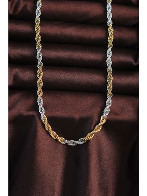AyrStore 316L Çelik Çift Renk Burgu Tasarımlı Kolye