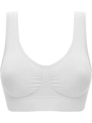 AyrStore Beyaz Dikişsiz Kadın Pedli Sütyen Korse