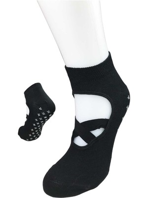 Kaydırmaz Taban Kadın Dans Pilates ve Yoga Çorabı Siyah