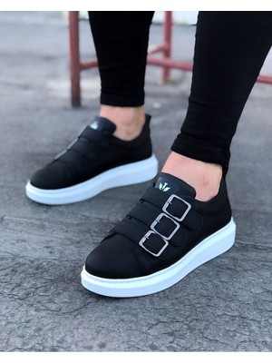 AyrStore Siyah Tokalı Kalın Taban Erkek Ayakkabı