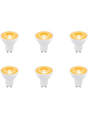 ZMR-121/B.AA 6’lı 7W GU10 LED Çanak Ampul Seti Amber Renk Mercekli 540LM Yüksek Verimli Aydınlatma