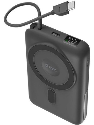 Recharger M LCD 10.000MAH Magsafe Uyumlu Pd 20W Usb-C Dahili Kablolu Stantlı Taşınabilir Powerbank