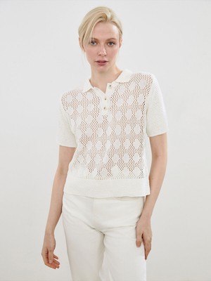 Lc Waikiki Yeni Sezon Polo Yaka Ajurlu Kadın Triko Kazak