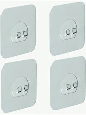 Süper Güçlü Yapışkanlı Banyo Askısı Yedek 4 Adet Sticker Raf Tutucu Askı
