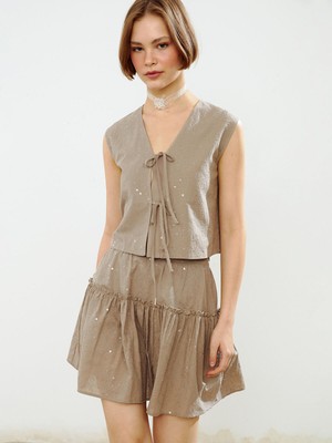 Lc Waikiki Yeni Sezon V Yaka Nakışlı Kadın Klasik Yelek