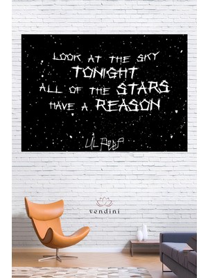 Vendini Her Yıldızın Bir Nedeni Vardır Pamuklu Duvar Halısı Modern Tasarım 100 x 70 cm Dekoratif