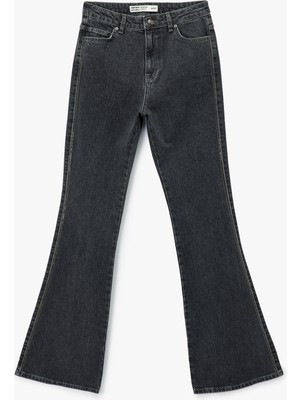 Yüksek Bel Ispanyol Paça Dar Kesim Jean Pantolon - Flare Jeans