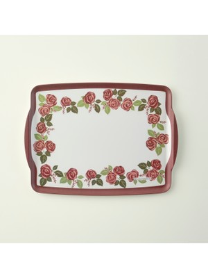 Bella Maison Rose Melamin Tepsi Gülkurusu (42X31 Cm)