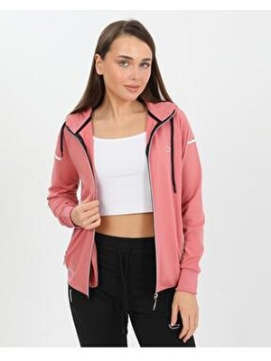 Kapüşonlu Şık Kadın 2'li Set Eşofman Takımı, Pembe