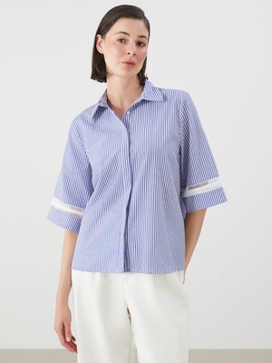 Lc Waikiki Yeni Sezon Çizgili Kadın Gömlek