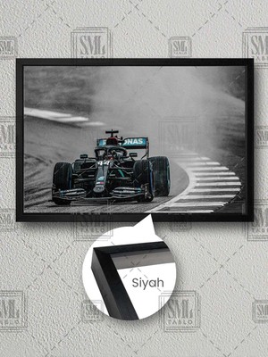 Formula F1 Yarış Pilotu Lewis Hamilton Hız Tutkusu Çerçeveli Yatay Kanvas Tablo