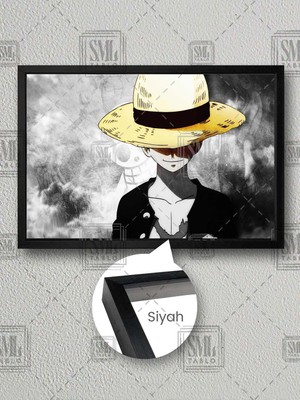 Monkey D Luffy Japon Anime Hasır Şapkalı Manga Çerçeveli Yatay Kanvas Tablo