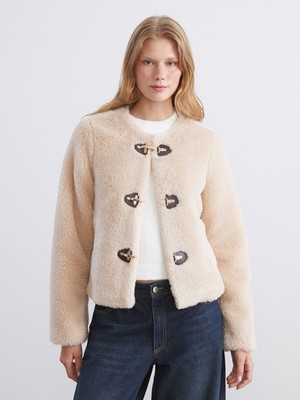 Lc Waikiki Yeni Sezon Bisiklet Yaka Kadın Pelüş Mont