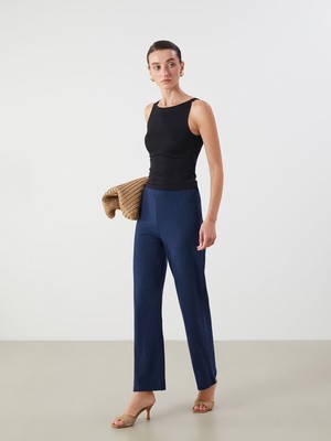 Lc Waikiki Yeni Sezon Beli Lastikli Dokulu Kadın Pantolon