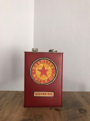 Dekoratif Metal Eskitme Yakıt Bidonu Kumbaralı