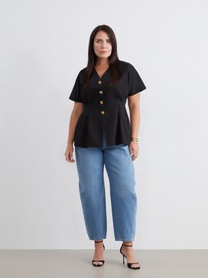 Lc Waikiki Yeni Sezon Büyük Beden Balloon Fit Kadın Jean Pantolon