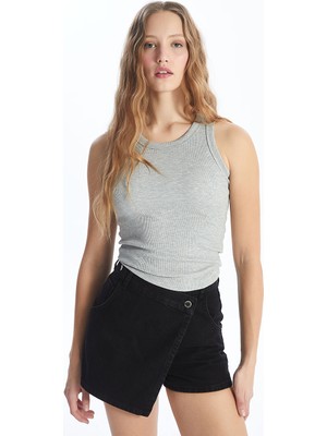 Lc Waikiki Yeni Sezon Kadın Standart Fit Düz Jean Şort Etek