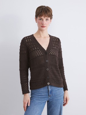 Lc Waikiki Yeni Sezon V Yaka Ajurlu Kadın Triko Hırka