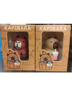 Capybara- Capybara Figürlü Kalemtraş ve Silgi Bir Arada (2 Adet)