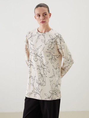 Lc Waikiki Yeni Sezon Çiçekli Oversize Kadın Sweatshirt Tunik