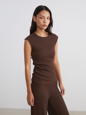 Lc Waikiki Yeni Sezon Bisiklet Yaka Dokulu Büzgülü Bluz