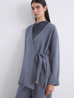 Lc Waikiki Yeni Sezon Kruvaze Yaka Kadın Kimono