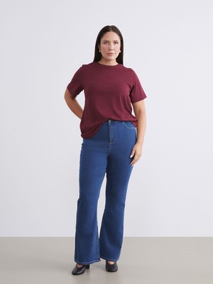 Lc Waikiki Yeni Sezon Büyük Beden Flare Kadın Jean Pantolon