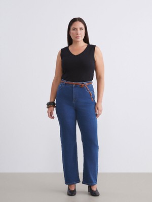 Lc Waikiki Yeni Sezon Büyük Beden Straight Fit Kadın Jean Pantolon