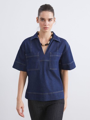 Lc Waikiki Yeni Sezon Loose Fit Kadın Jean Gömlek