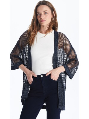 Lc Waikiki Yeni Sezon Şal Yaka Ajurlu Kadın Triko Hırka