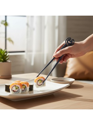 "easy Chopsticks" 2`li Set – Yeni Başlayanlar Için Tekrar Kullanılabilir Sushi Çubukları