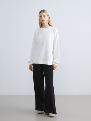 Lc Waikiki Yeni Sezon Beli Lastikli Dokulu Geniş Paça Kadın Pantolon