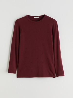 Lc Waikiki Yeni Sezon Bisiklet Yaka Kendinden Desenli Kadın Triko Kazak