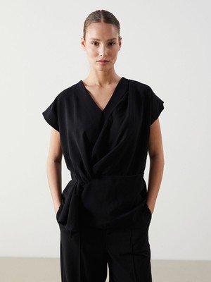 Lc Waikiki Yeni Sezon Kruvaze Yaka Krep Kadın Bluz