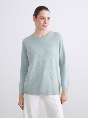 Lc Waikiki Yeni Sezon Bisiklet Yaka Çizgili Kadın Triko Kazak