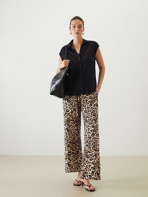 Lc Waikiki Yeni Sezon Beli Lastikli Leopar Desenli Kadın Pantolon