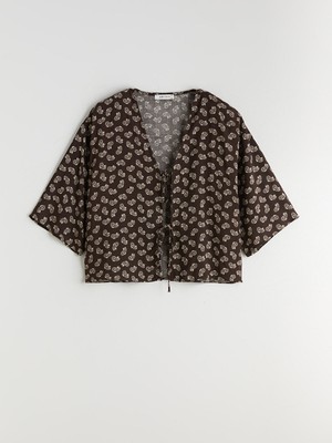 Lc Waikiki Yeni Sezon Bağlamalı Yaka Oversize Kadın Kimono