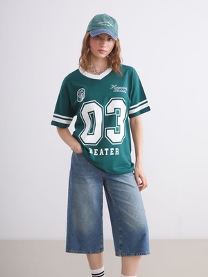 Lc Waikiki Yeni Sezon V Yaka Harry Potter Baskılı Oversize Kadın Tişört