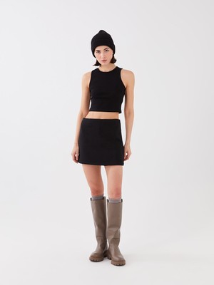 Lc Waikiki Yeni Sezon Kadın Bisiklet Yaka Düz Crop