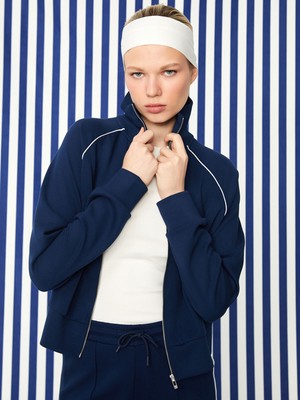 Lc Waikiki Yeni Sezon Dik Yaka Oversize Kadın Fermuarlı Sweatshirt