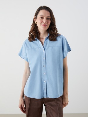 Lc Waikiki Yeni Sezon Loose Fit Kadın Jean Gömlek