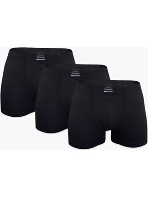Malabadi Erkek 3'lü Siyah Premium Collection Modal Boxer 3M251