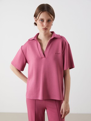 Lc Waikiki Yeni Sezon Polo Yaka Nakışlı Kadın Tişört