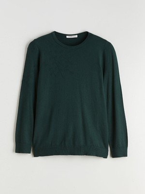 Lc Waikiki Yeni Sezon Bisiklet Yaka Kendinden Desenli Kadın Triko Kazak