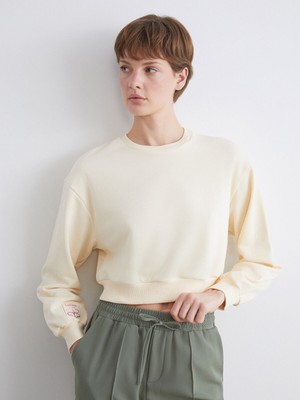 Lc Waikiki Yeni Sezon Bisiklet Yaka Nakışlı Kadın Sweatshirt