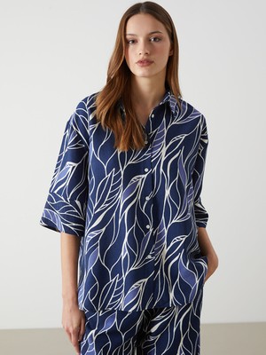 Lc Waikiki Yeni Sezon Oversize Desenli Kadın Gömlek