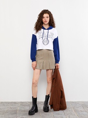 Lc Waikiki Yeni Sezon Kapüşonlu Baskılı Uzun Kollu Kadın Sweatshirt