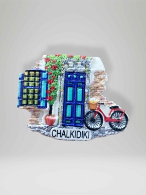 Mundy Chalkidiki Temalı Kabartmalı Polyester Magnet Buzdolabı Süsü