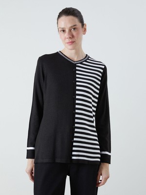 Lc Waikiki Yeni Sezon V Yaka Çizgili Kadın Triko Kazak