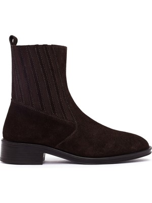 Kadın Kahverengi Süet Deri Chelsea Bot 25WFD510910